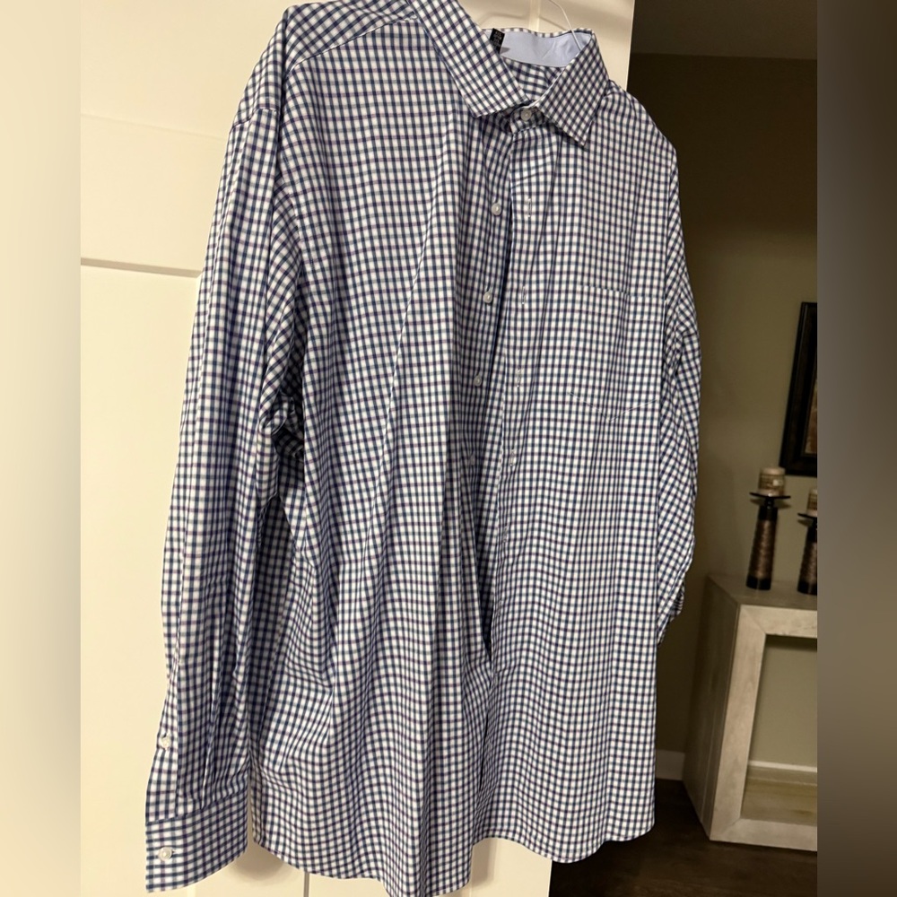 Men's Blue Checkered Shirt. Like New. Barely worn